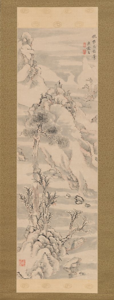Winterlandschaft im Stil von Guo Zhongshu, spätes 18. Jahrhundert von Ike no Taiga