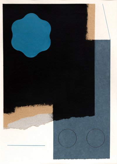 Blaues geometrisches Abstrakt von Ildefonso Martín