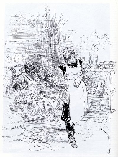 Illustration für den Roman Der Tod des Iwan Iljitsch von Leo Tolstoi, 1896 von Ilya Efimovich Repin
