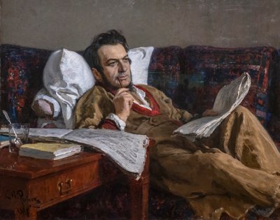 Michail Glinka komponiert die Oper „Ruslan und Ljudmila“ von Ilya Efimovich Repin