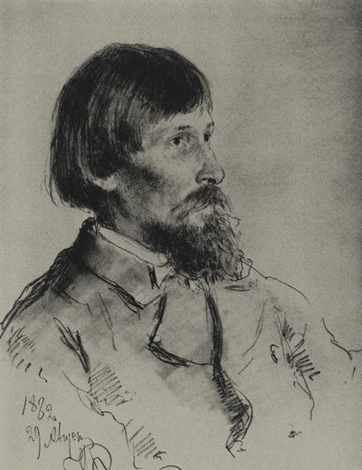 Porträt des Künstlers Viktor Vasnetsov 1848-1926 von Ilya Efimovich Repin