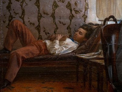 Studenten bereiten sich auf eine Prüfung vor (Detail) von Ilya Efimovich Repin