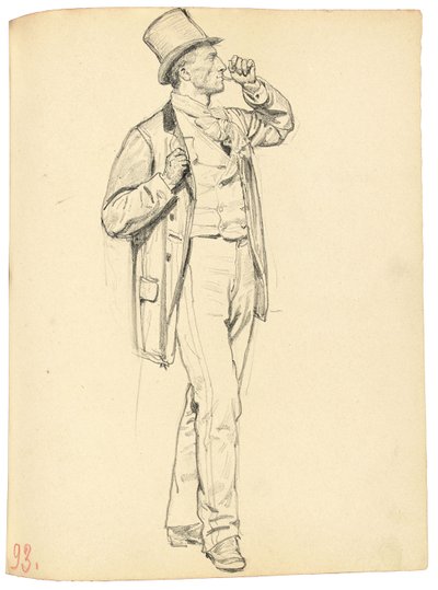 Studie für "Ein Pariser Café": Stehender Mann mit erhobenem Arm, ca. 1872-1875 von Ilya Efimovich Repin