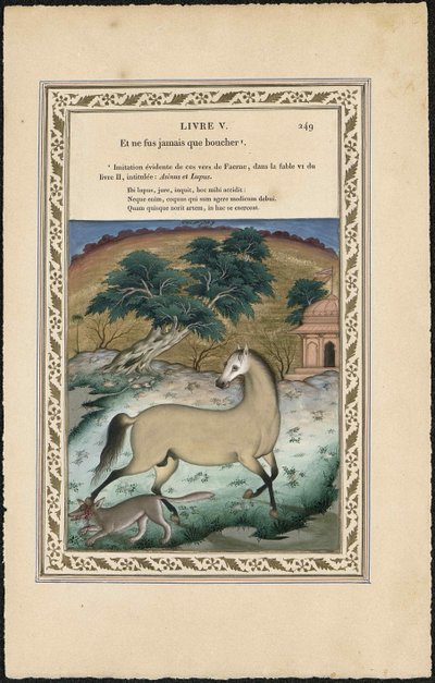Das Pferd und der Wolf, 1837-1839 von Imam Bakhsh Lahori