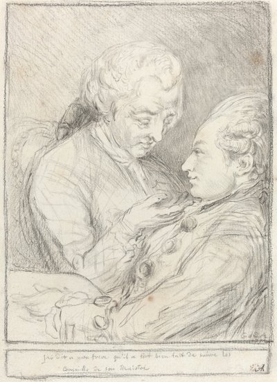 Porträt des Künstlers mit seinem jüngeren Bruder, Augustin Saint-Aubin von Imitator of Gabriel Jacques de Saint Aubin
