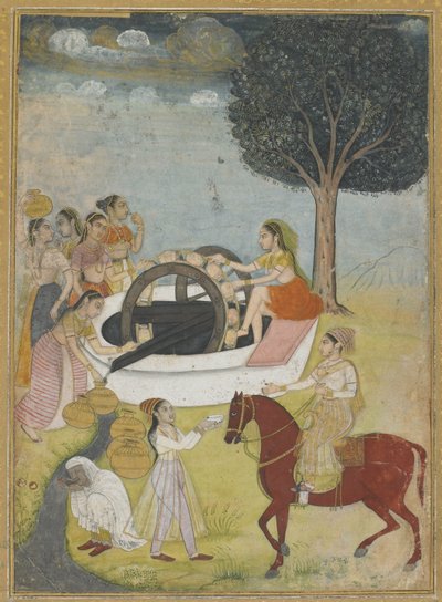 Eine Gruppe von Frauen an einem Brunnen von Indian School