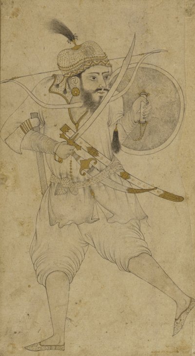 Ein tatarischer Soldat, Ahmadnagar, Dekkan-Plateau von Indian School
