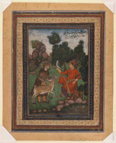 Ein Falkner und ein Wildhüter, ca. 1600 von Indian School