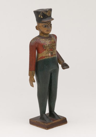 Geschnitzte Holzfigur eines britischen Offiziers des 3. Madras von Indian School