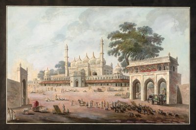 Chandi Chauk und Munny Begums Moschee, Murshidabad, ca. 1795 von Indian School