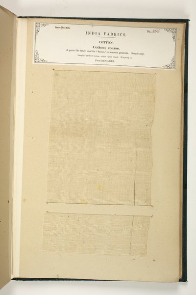 Grobe Baumwolle, Benares, aus der Sammlung der Textilhersteller Indiens, von John Forbes Watson, veröffentlicht 1866 von Indian School