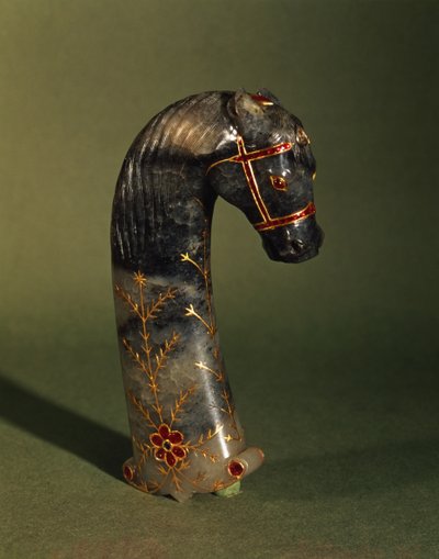 Dolchgriff in Form eines Pferdekopfes, Mughal, ca. 1658-1710 von Indian School
