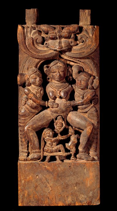 Indische Kunst: Darstellung von Mahamai, Muttergöttin, bei der Geburt von Indian School