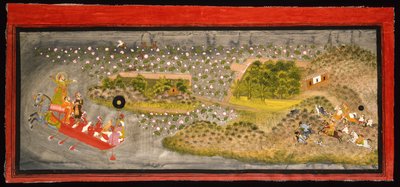 Maharana Jagat Singh II beim Falken- und Wildschweinjagd von Indian School