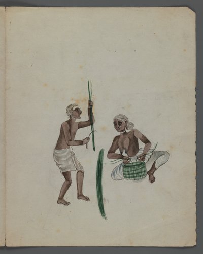 Eine von neun Bildern, die Inder in verschiedenen Berufen zeigen von Indian School
