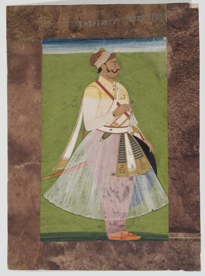 Porträt des Rathor-Häuptlings Bhagwan Das, aus dem Mertia-Clan von Rian, Jodhpur, 1820 von Indian School
