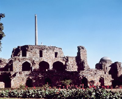 Ruinen der Zitadelle Kotla Firuz Shah, gegründet von Firuz Shah Tughluq (1351-88) von Indian School