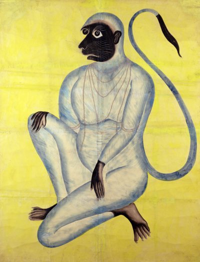 Der Affengott Hanuman, Kalighat, Kalkutta, um 1870 von Indian School
