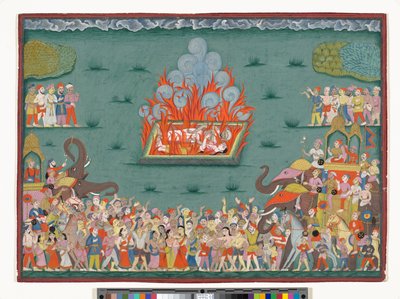 Das Sati von Ramabai, Frau von Madhavrao Peshwa, ca. 1772-75 von Indian School