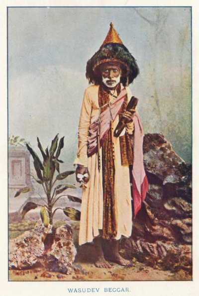 Indische Eingeborene: Wasudev Bettler (farbiges Foto) von Indian photographer