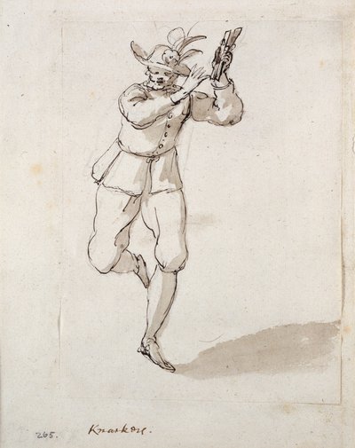 Ein Mann mit Klappern und Glocken von Inigo Jones