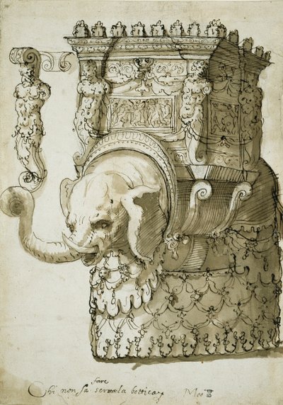 Entwurf für einen Elefantenumzug von Inigo Jones