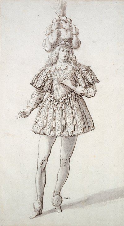 Maskenträger mit Federn und Federbusch von Inigo Jones