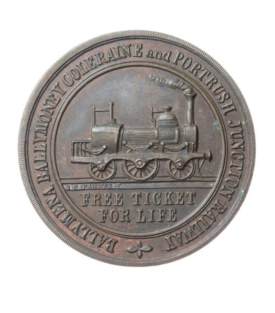 Direktorenpass für die Ballymena, Ballymoney, Coleraine und Portrush Junction Railway, Irland von Irish School