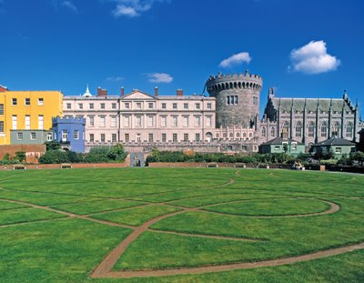 Dublin Castle, Blick aus den Gärten von Irish School