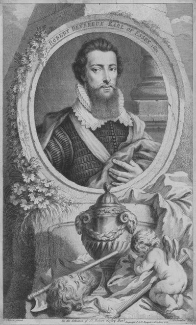 Robert Devereux, 2. Earl of Essex, englischer Soldat und Favorit von Königin Elisabeth I. von Isaac (after) Oliver