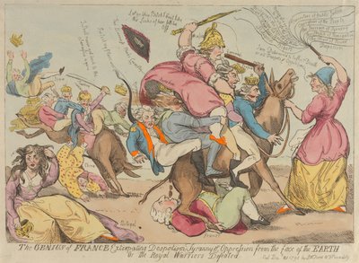 Der Genius Frankreichs, der Despotismus, Tyrannei und Unterdrückung von der Erde vertreibt von Isaac Cruikshank
