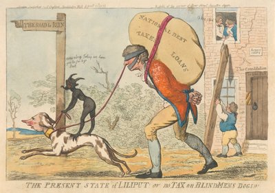 Der gegenwärtige Zustand von Liliput oder Keine Steuer auf Blindenhunde von Isaac Cruikshank