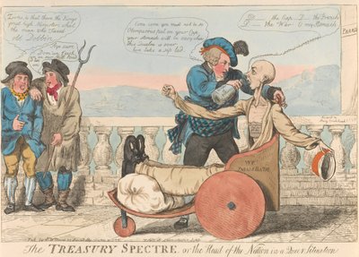 Das Schatzamt-Spektakel oder das Staatsoberhaupt in einer seltsamen Lage von Isaac Cruikshank