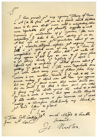 Brief von Sir Isaac Newton an William Briggs, 20. Juni 1682 von Isaac Newton