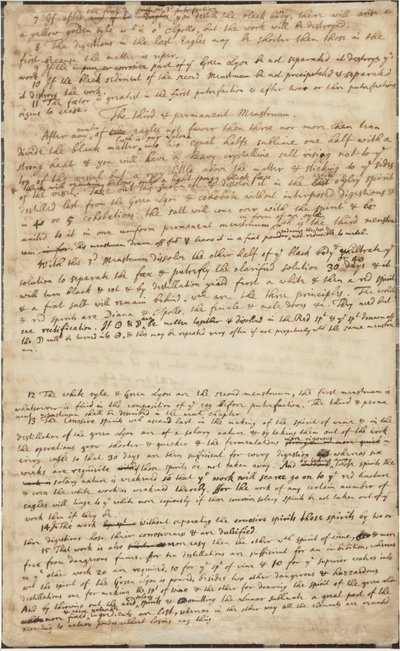 Die Jagd des Grünen Löwen, verso, ca. 1700 von Isaac Newton