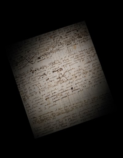 Zwei Seiten von Überarbeitungen der Principia Mathematica von Isaac Newton