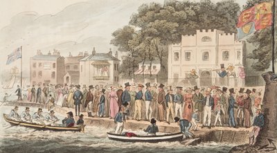 Die Promenade in Cowes, aus The English Spy von Isaac Robert Cruikshank