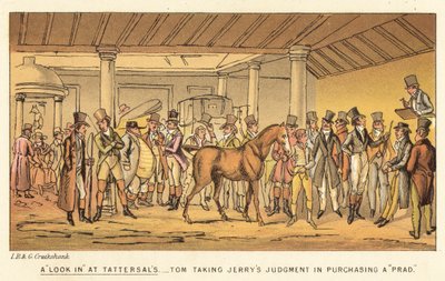 Ein Blick in Tattersalls von Isaac, Robert and George Cruikshank