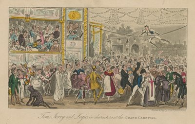 Tom, Jerry und Logic in Charakteren beim großen Karneval von Isaac, Robert and George Cruikshank