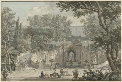 Ansicht des Gartens der Villa d’Este in Tivoli von Isaac de Moucheron
