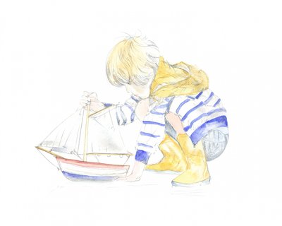 Junge und Boot von Isabelle Brent
