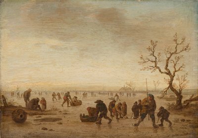 Schlittschuhläufer auf dem Eis, ca. 1642-45 von Isack van Ostade