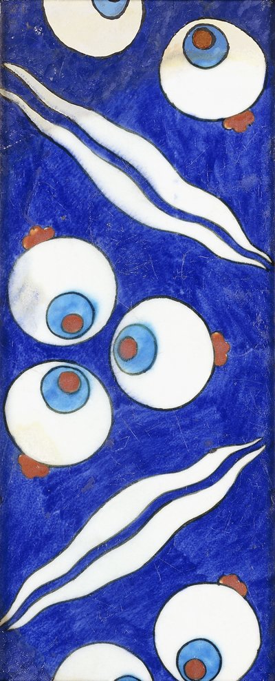 Eine Iznik-Keramik-Bordüre, mit kräftigen Cintamani-Dreifachrundeln und gepaarten Wellen von Islamic School