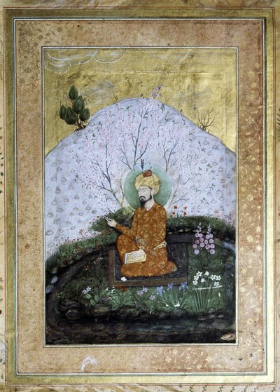 Babur Zahir al-Din Muhammad (1483-1530): Mogul-Miniatur des 17. Jahrhunderts von Islamic School