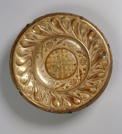 Dekorierter Teller, maurisch (Faience) von Islamic School