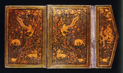 Polychrome Lackbindung mit Klappe, für Amir Ali Shir Nawa