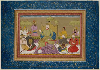 Yusuf Adil Shah auf dem Thron mit den nächsten vier Monarchen von Bijapur, ca. 1750 von Islamic School