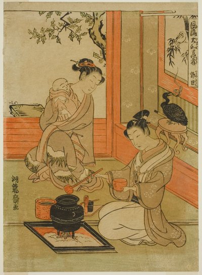 Kakkyo (Chinesisch: Guo Ju), aus der Serie "Modische japanische Versionen der Vierundzwanzig Vorbilder der kindlichen Pietät (Furyu Yamato nijushiko)" von Isoda Koryusai
