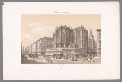 Ansicht der Kirche Saint-Nizier und der Rue de l