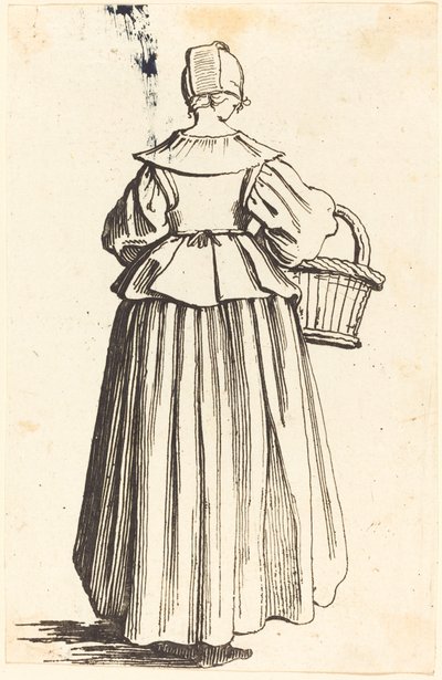 Bäuerin mit Korb, von hinten gesehen von Israel Henriet after Jacques Callot